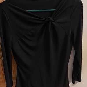 Elegant Black Knot-Front Top